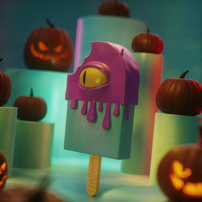 Halloween Monster 3d 3d design animation c4d cinema4d design graphic design illustration light loop motion graphics poster render