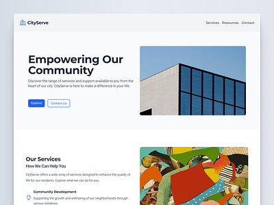 City Serve Government Website citizenexperience cityserve digitalgovernment government governmentwebsite landing page minimalism modernwebdesign publicservicedesign ui ux website