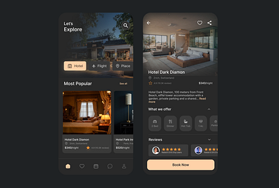 Hotel and Flight Booking App booking branding figma flight mobile app ui ux