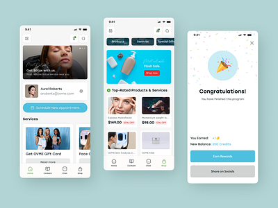 OVME - Medical Aesthetics & Workout App aesthetics app branding design health app healthcare medical medical app medical care medicine minimal mobile app pharmacy skin care supplements telemedicine ui ux vitamins workout