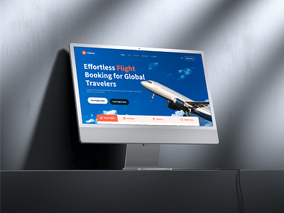 Flight Booking Landing - Daily UI Day 68/100 blue booking daily ui daily ui day 68 day 68 design flight booking flight search inspiration israt israt jahan landing page orange plane search sky ui uxisrat website