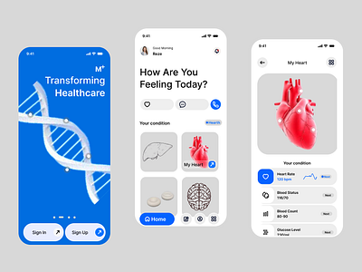 M+ Healthcare Mobail App healthcareapp healthcareux ui uxdesign