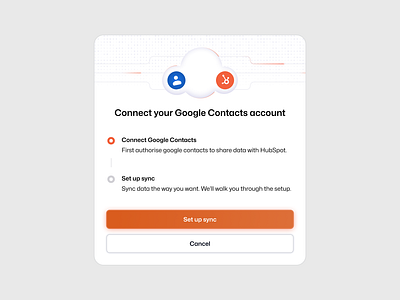 Sync Contacts | SaaS Website Modal Clean and Simple Integration clean design cloud contacts design google illustration integration modal modern ui product design stepper sync ui ui design ui icon ui illustration uiux user experience user interface ux design