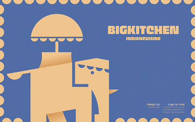 Big Kithen Logo. big kitchen big kitchen logo big knife chef dual meaning logo elephant cuisine elephant kitchen elephant kitchen logo elephant knife indian cuisine negative space elephant negative space knife negative space logo restaurant sailcupdesign