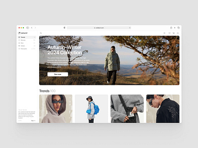 Home page of the Catalyst cards controls design ecommerce hero inspiration item minimal minimalistic nav navbar navigation shop simple store tips ui ux wear website