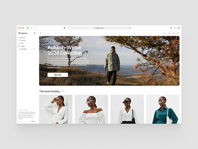 Home page of the Catalyst cards controls design ecommerce hero inspiration item minimal minimalistic nav navbar navigation shop simple store tips ui ux wear website