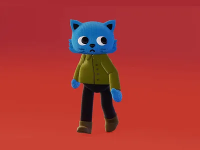Catman! 3d animation blender cat cute motion design puppet toy walk cycle