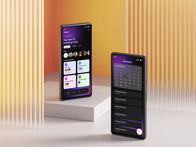 Meeting Schedule - Daily UI Day 71/100 app application daily ui daily ui day 71 day 71 design dribbble google meet gradient inspiration israt meeting meeting booking meeting schedule mobile app purple teams top design ui uxisrat