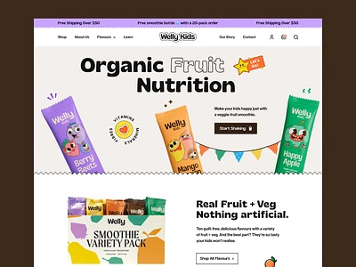 Smoothie Website Animation animation breakfast children drink drink and juice website flavour fruit healthy juice homepage kids drink kids foood kids smoothie landing page landingpage smoothie website vegan web design web site webdesign website website design