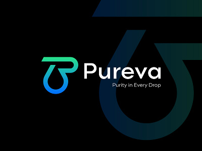 Pureva Logo Design, P + Water Drop brand identity branding environmental service environmental services logo identity logo logo design logodesigner logos logotype minimalist logo modern logo p logo progress progress logo pure purity water drop water purification service water purification services logo