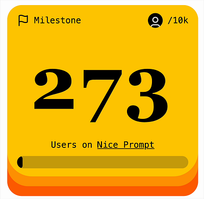 Nice Prompt Milestone animation ui