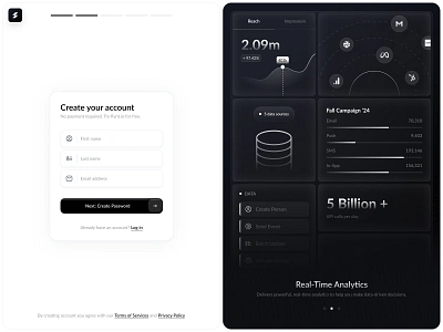 Create Account - Panel account app dashboard landing page login page product design register sign in sign up ui ux web