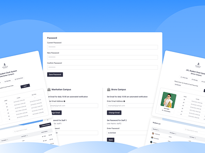 Student Clock System attendance clock system dashboard figma modern design student student attendance student clock ui ux