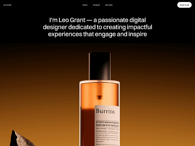 Personal website | Leo Grant design first screen hero section landing page personal website ui web design