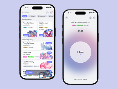 Mediation App app app design concept design design concept ios meditation meditation app meditation mobile app mobile mobile app mobile design ui ui design uiux design user interface ux