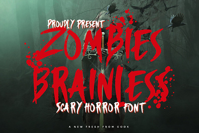 Zombies Brainless – Scary Horror Font blood brush cinema dark ghost halloween handwritten horror movie new old scrae scream script textured typeface typography vintage web zombie