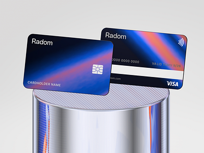 Radom Crypto Card 3d design 3d illustration bank card blockchain brand identity credit card cryptocurrency debit card fintech graphic design software splinetool technology web3