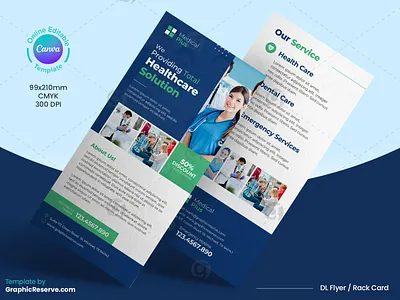 Medical Rack Card DL Flyer Canva Template dl flyer canva template dl flyer design medical dl flyer medical dl flyer design medical dl flyer template medical flyer medical rack card medical rack card dl flyer rack card design