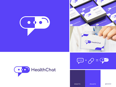 Health Chat Logo design chat icon chat logo health branding health chat health logo health logo branding livehealth online logo logo design logo for hospital logo medical logo of pharmacy medical app logo medical logo online doctor virtual doctor