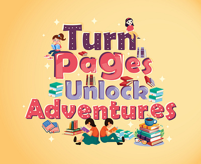 Turn Pages Unlock Adventures 3d animation banner ads branding facebook banner graphic design illustration motion graphics typography ui vintage design