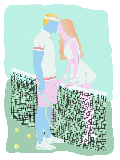 Tennis couple illustration 3d branding design graphic design illustration ui vector visual