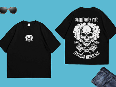 Skulls Never Fade, Legends Never Die Custom T-shirt Design active t shirt active t shirts apparel cloths custom t shirt design graphic design legends never die tshirt legends tshirts new trend skull tshirt t shirt design