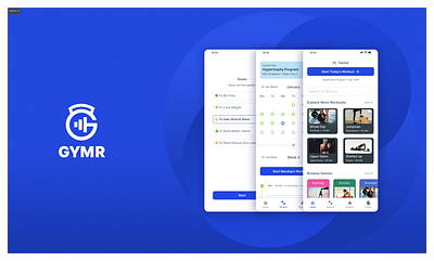 GYMR App app branding fitness app gym app mobile workout app