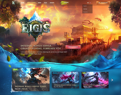 Mmorpg Lineage 2 Animated Website Design - Eigis💙🔥 fantasy logo game gaming lineage 2 metin2 mmorpg nft private server site designer web3 webdesign website