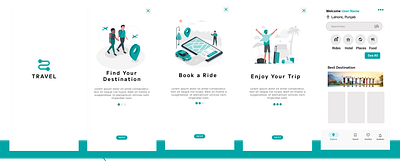 Travel App Mobile Screen Design app design graphic design home screen mobile screen onboarding screen splash screen travel ui uiux design ux