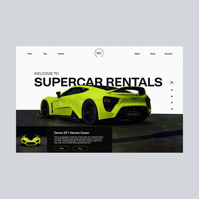 Super Car Rental Landing page