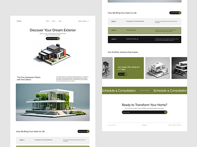 Home Architecture Project 3d design green homepage homes landingpage minimalistic ui uidesign ux uxdesign webdesign webpage website