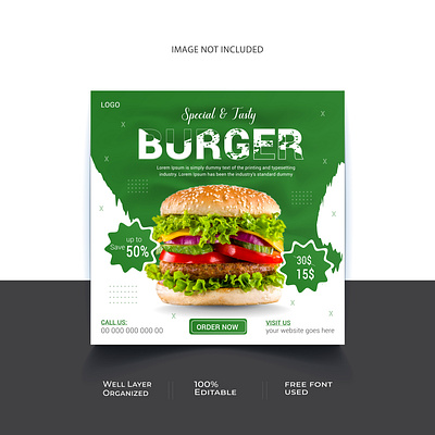 Food social media promotion and banner post design template banner branding burger business design food food promotion food social media post design graphic designer marketing post design promotion restaurant social media social media post design square banner template vector web web banner