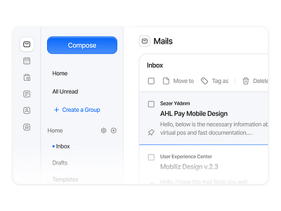 Mails app app design dashboard design mail mail web mail web page ui user experience ux