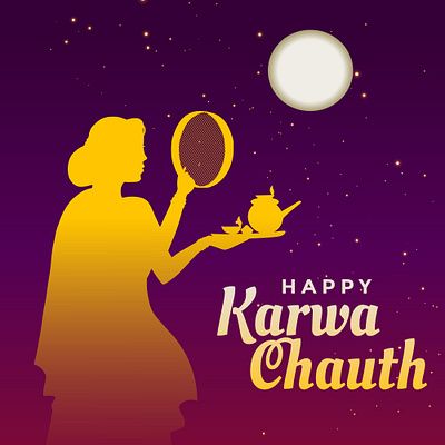 Happy Karvachauth graphic design illustration vector