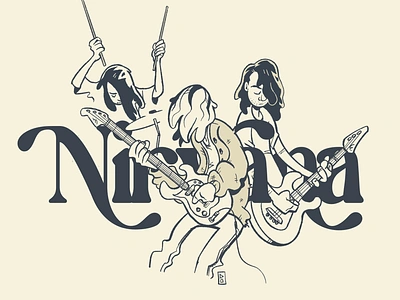 Tribute - Nirvana 90s drums grunge guitar illustration instruments kurt cobain music musicians nirvana procreate rock rockstar seattle