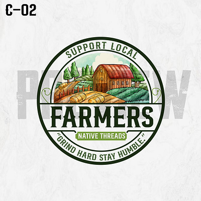 Logo Design for Local Farmers branding design farmer farmers graphic design halloween 2024 illustration local logo support typography ui ux vector web design