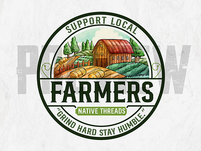 Logo Design for Local Farmers branding design farmer farmers graphic design halloween 2024 illustration local logo support typography ui ux vector web design