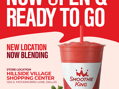 Smoothie King Store Opening collateral print store