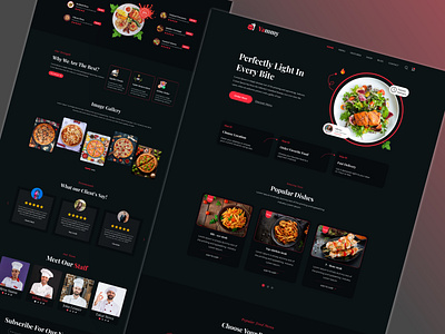 Restaurant Landing Page Design banner burger delivery dinner fastfood food food and drink fresh health homepage landing marketing menu pastry pizza restaurant snack ui vegetable vegetarian