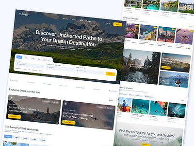 Travel Agency Landing Page agency agency website booking app destination flight hiking holiday mountain search travel travel agency traveling ui design vacation