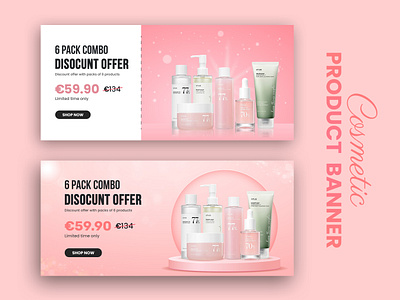 Cosmetic & Beauty Product Banner Design animation banner banner cosmetic beauty cream beauty product branding cosmetics discount offer etsy banner graphic design hero image makeup box makeup products motion graphics natural beauty product perfume template product banner sale banner shopify banner website banner