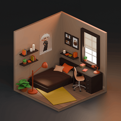 Bedroom 3d graphic design