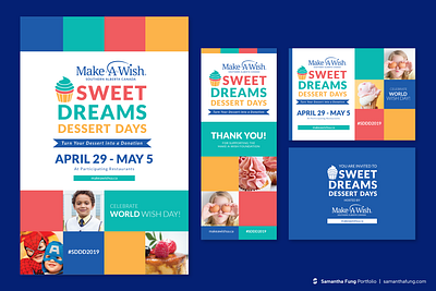 Sweet Dreams Dessert Days Event Design - Make-A-Wish SA adobe illustrator adobe indesign branding design event design event marketing graphic design illustration logo non profit poster print design