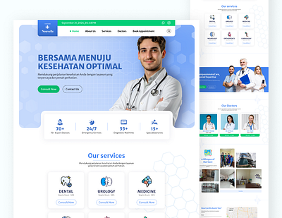 Medical website design. clean doctor healthcare medica website ui ux