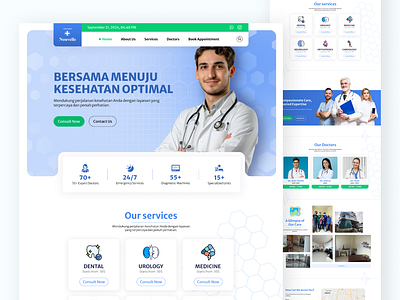 Medical website design. clean doctor healthcare medica website ui ux