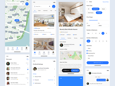 Real Estate Mobile App - House Buy & Rent buy sell chat detail filter home house buy house rent map mobile app mobile app design mobile design product design real estate real estate app settings ui ux ui ux design