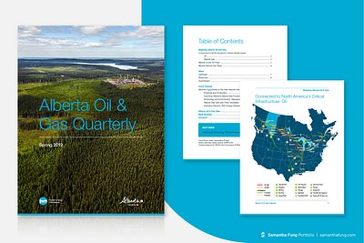 Government of Alberta Oil & Gas Quarterly Reports 2019-2020 adobe illustrator adobe indesign content layout cover design data charts data visualization design digital publication graphic design graphs layout layout design map drawing maps page design publication report report design vector graphics vector illustration