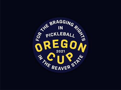 Oregon Cup Pickleball Original Badge badge blue brand branding circular clean cup gold logo minimal oregon patch pickleball system timeless tournament type typography