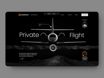 Book flight interactive user experience booking design flight hero section minimal plane private flight travel website trip ui ux