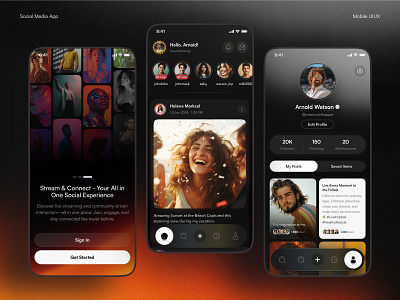 Social Media Mobile App app design app ui app ui design mobile app mobile app design social media app social media app design uiux uiux design